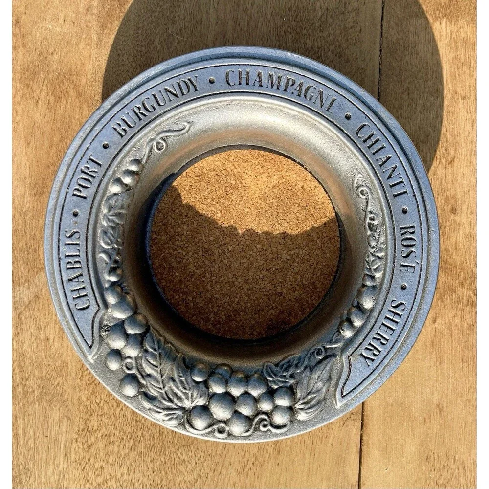 Country Ware 1975 Wine Bottle Pewter Coaster
